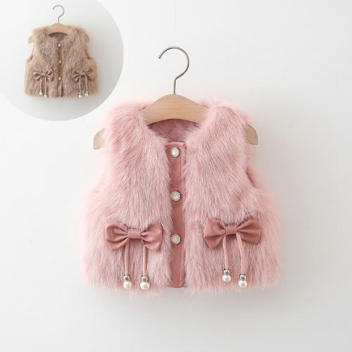 AK1599- Áo Khoác Cho Bé Gái Gile Lông Nơ Ngọc Size 9-18kg