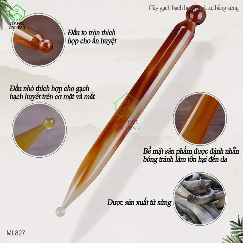 Cây Gạch Bạch Huyết Điện Chẩn Bằng Sừng - Day Ấn Huyệt Mát Xa Làm Đẹp Da [MH827] 3
