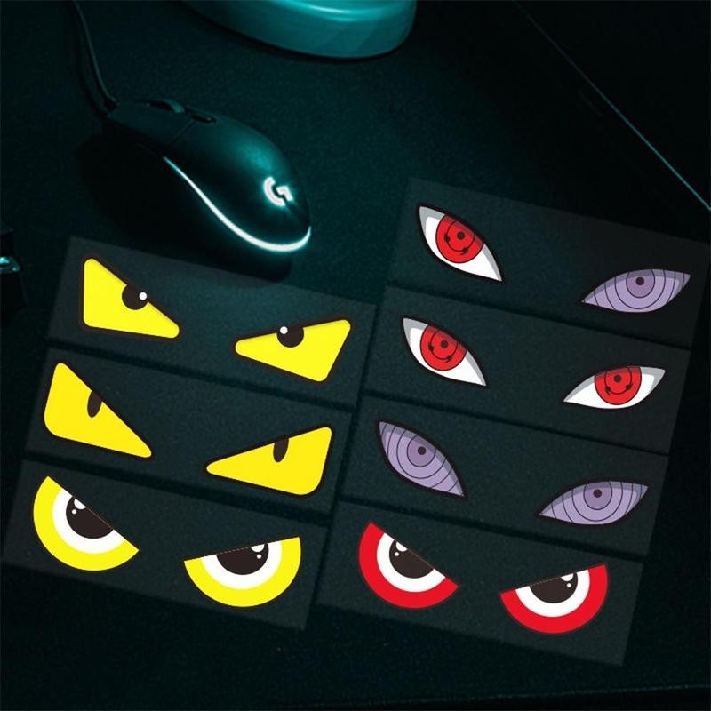 Reflective Demon Eyes Motorcycle Sticker Funny Stickers Hokage Cartoon Eyes Body Decal Waterproof Decoration Motorbike Styling Accessory 2