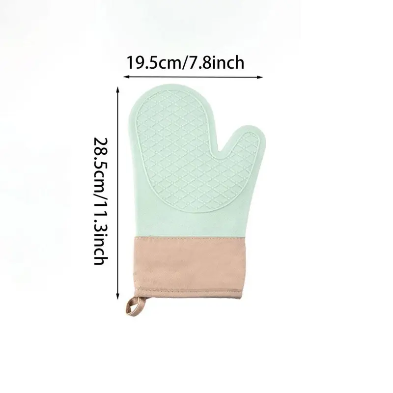 Silicone Oven Mitts, 2 Counts Heat Resistant Non-slip Oven Gloves, Waterproof & Non-stick Kitchen Gloves for Cooking, Grilling, Baking 8