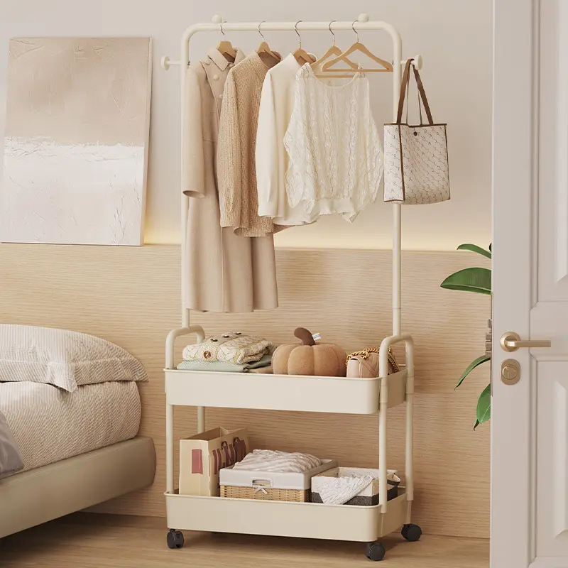 Clothes Pendant Floor Bedroom Hanger Movable Hang Clothes Storage Rack Light Luxury Simple Multifunctional Coat Rack Organiser Hanging Hangable