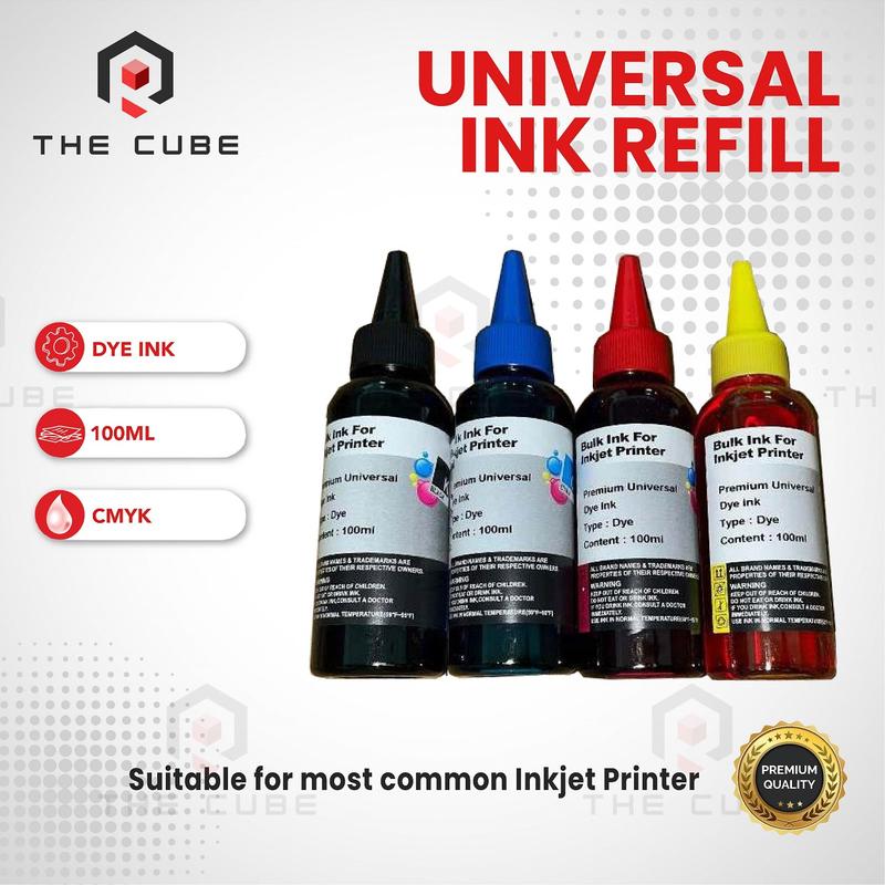 Universal Inkjet Printer Refill Ink 100ml Black / Cyan / Magenta ...