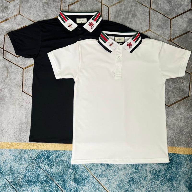 Áo polo nam phong cách GC thêu họa tiết ong và rắn cổ bẻ chất poly co dãn 4 chiều Menswear
