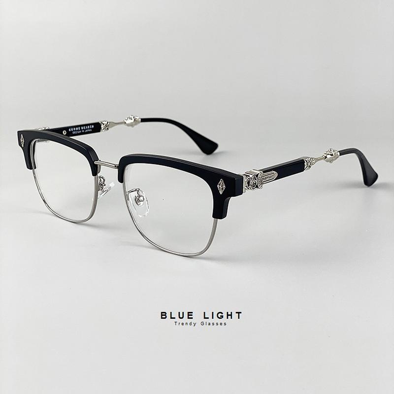 Kính Giả Cận Gọng Kính Cận Nam Nữ Họa Tiết Chrome Heart Clubmaster Cao Cấp Hàn Quốc - BLUE LIGHT SHOP