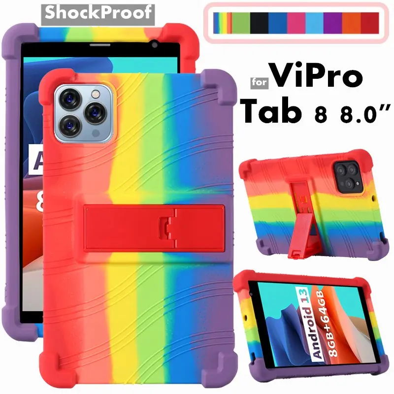 Sarung Tablet, Untuk Vipro Android Tab 8, 4gb + 64gb, 8.0 Inci, Sarung Pelindung Silikon Lembut Super Kalis Kejutan, Sarung Pendiri