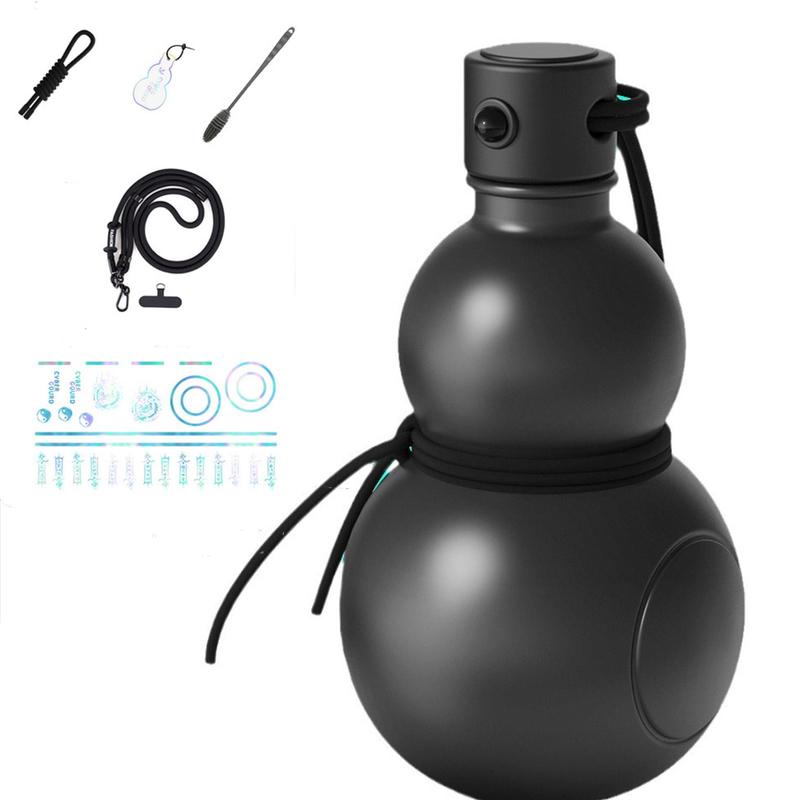 Product Introduction of 900ml Sports Water Bottle, 1 Count Gourd Shaped Water Bottle with Strap & Sticker, Large Capacity Drinking Cup for School Gym Camping Hiking 6