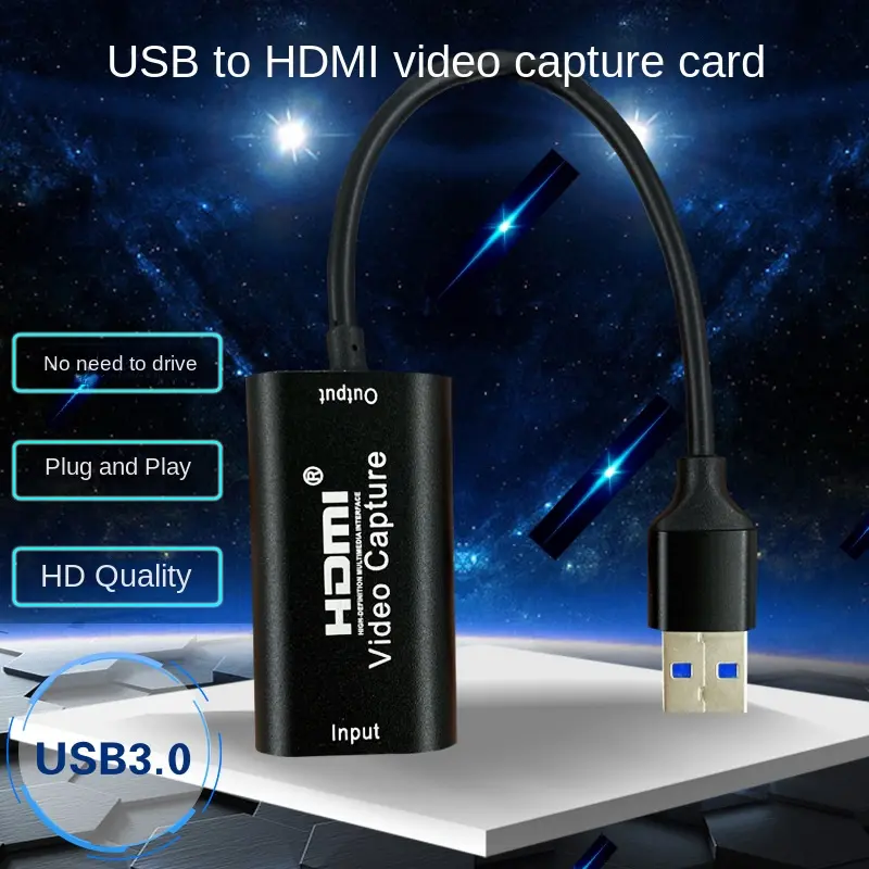 USB Video Capture Card HDMI to USB Aluminum Alloy Game Live Camera ...