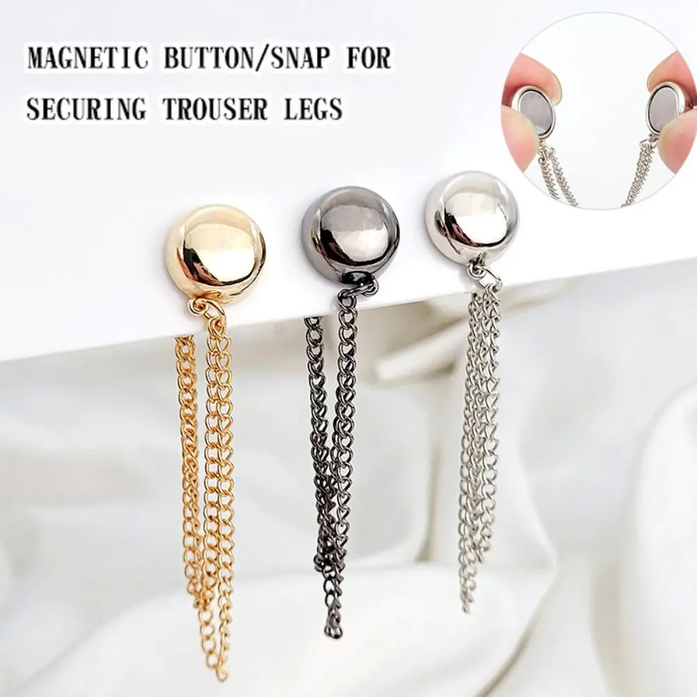 Clothing Accessories Multi-Function Magnetic Clothing Clip Metal Button Shorten Trouser Clip Non-hole Waist Buckle Tassel Chain Cuff-link Jeans