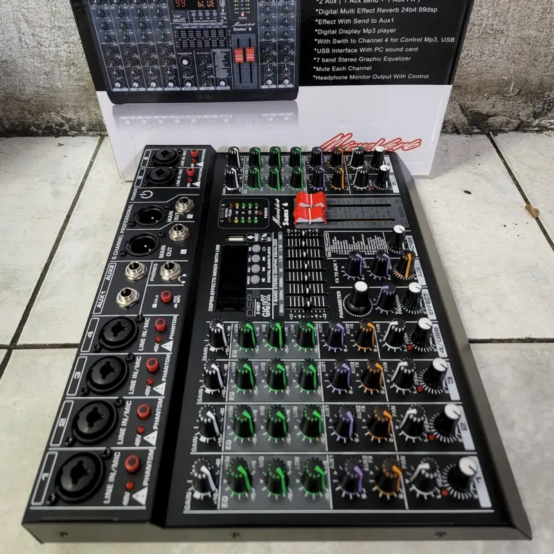 Mixer Audio Microverb Sams 6 Bluetooth 6 Channel 1