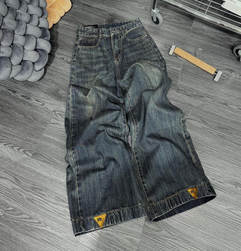 Product Introduction of (95cm) M24 Quần Jean Nữ  Suông Rông Nấm Trơn QC . Jean ko giãn . Đủ Size S/M/L - Women Pants Voi quan  boong 38