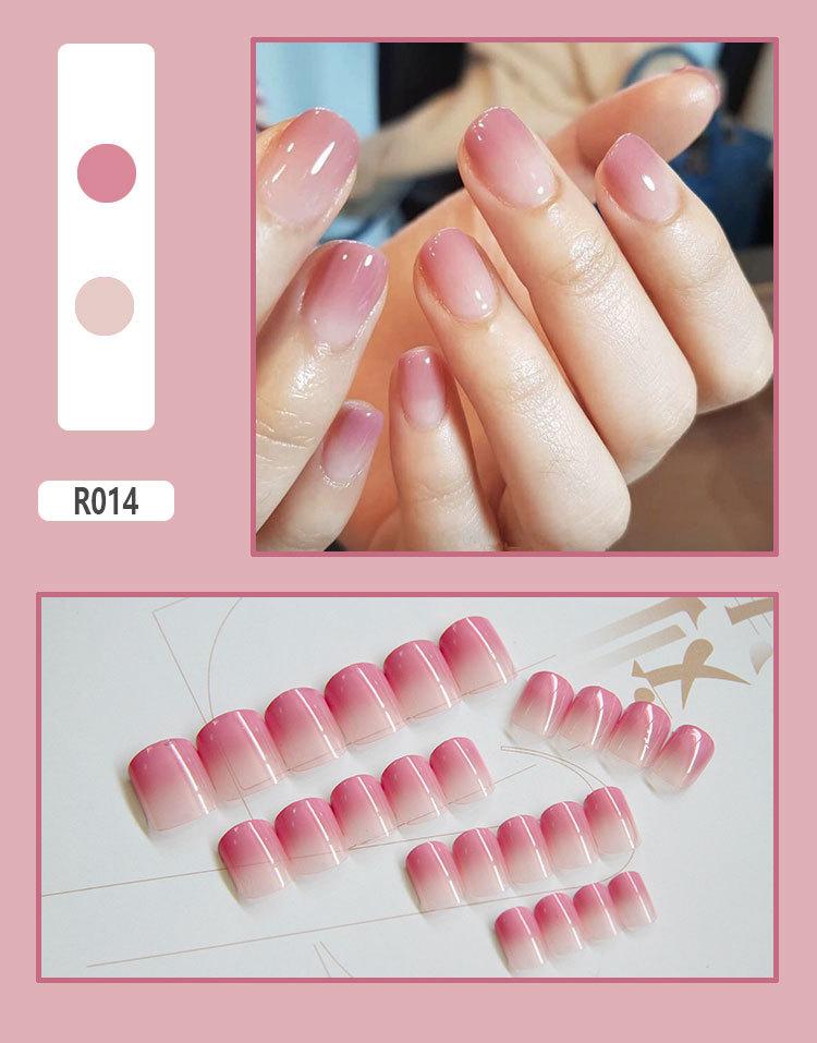 Product Introduction of Fake Nails Finished Stickers Cute Nail Stickers Wearable Nail Stickers Removable Fake Nail Pieces 24 Pieces 16