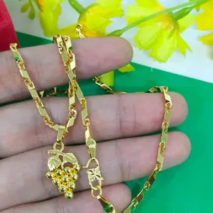 kalung balok mini 45cm+liontin koin mesin