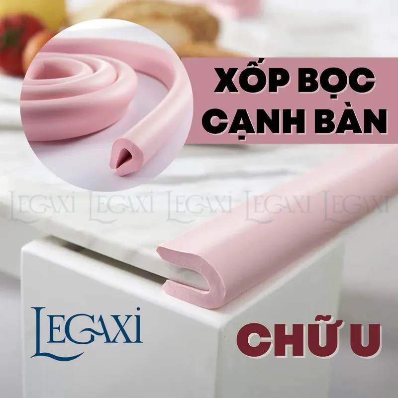 Cuộn mút xốp nhiều màu bọc góc bàn chữ U bo góc bảo vệ em bé tránh va chạm trầy xước Legaxi 0