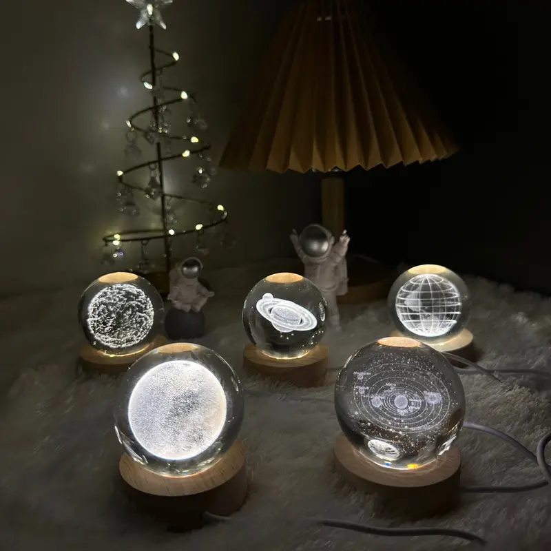 Lampu Crystal Mini 3D Happy Birthday Lampu Tidur Aesthetic Lampu Hias USB Hadiah Kado Ulang Tahun Pacar Kado Natal Akrilik Kristal Kuning 8