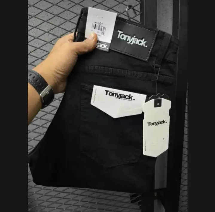 Celana Panjang Sof Jeans Street Pria Slimfit/Pensil Hitam 28-38
