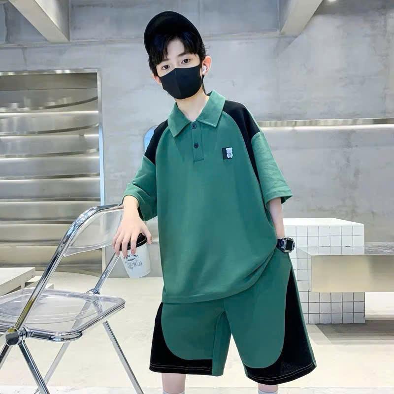 Bộ quần áo bé trai 18-52kg mẫu POLO GẤU. Chất liệu co giãn, thoáng mát. 6
