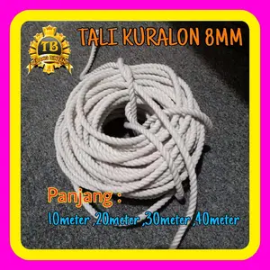 Tali Tambang Kuralon 8mm Bahan Katun Putih 50 Meter Tali Pengikat Barang Truck Container Losbak Dadong Serbaguna Kualitas Kuat Tidak Mudah Rapuh