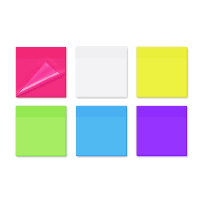 Clear Sticky Note (6pcs), Minimalist Easy To Post Sticky Note For Office, Transparent Sticky Note, 3x3 In Translucent Sticky Note, Waterproof Self-Adhesive Sticker For Home School Office 0