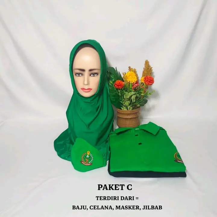 Paket C seragam PSO Celana kulot (Setelan+Jilbab+Masker)
