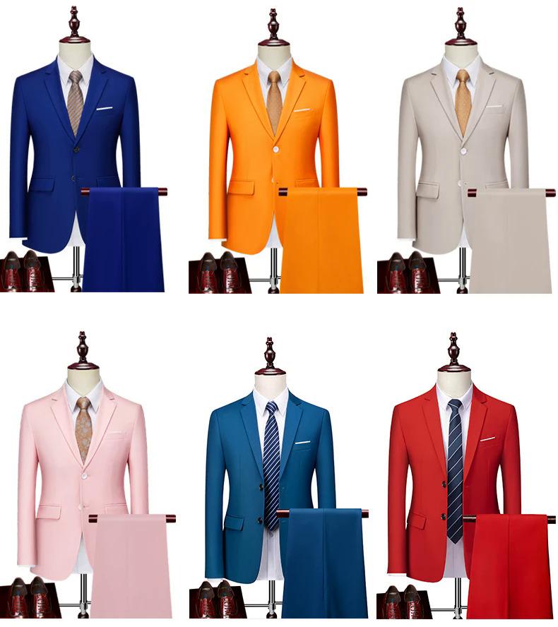 Product Introduction of (Jacket+Pants) Latest Men Suit Set Formal Blazers Slim Fit Business Tuxedo 2 Pcs Suit Groom's Wedding Dress Man Suit S-6XL 5