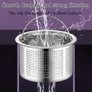 Stainless Steel Kitchen Sink Filter Vegetable Basin Filter Basket Anti-Clog Drain
