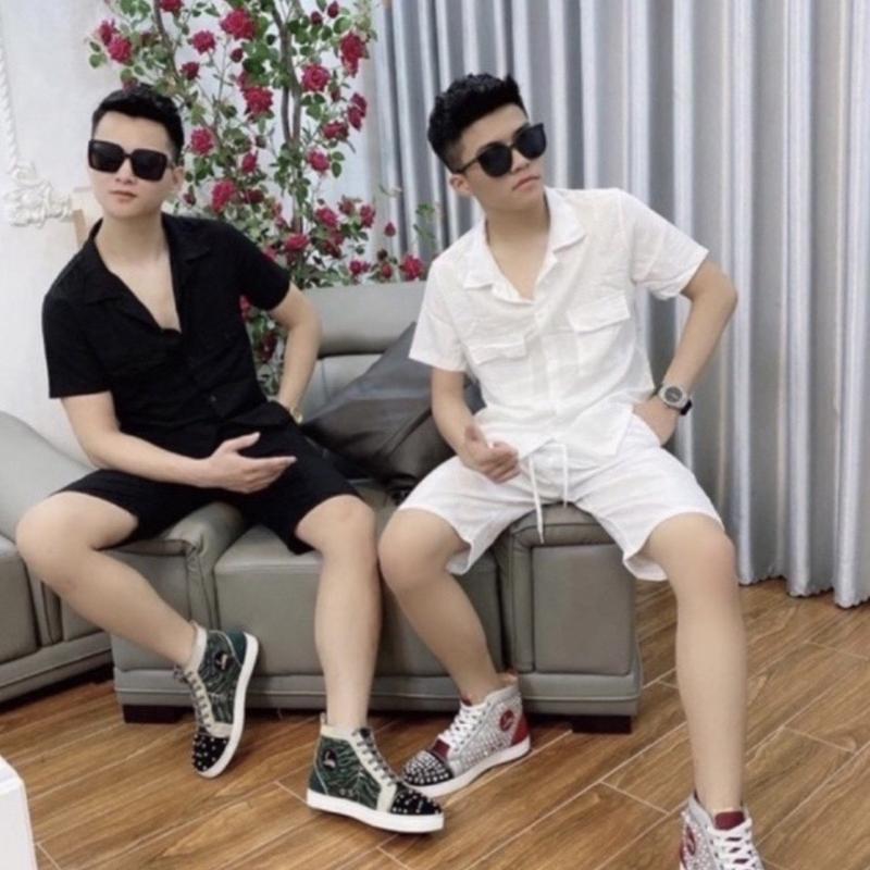 Bộ đũi xước ngố nam Trơn Áo cộc quần ngố hàng đẹp ( cam kết y ảnh) 2