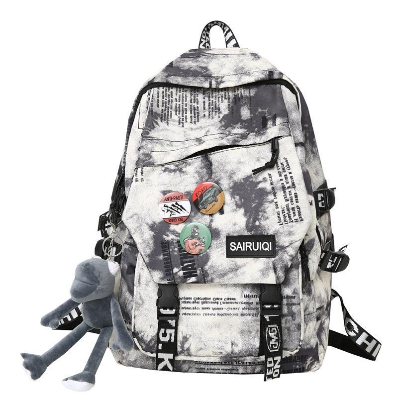 Balo đi học nam nữ ulzzang đựng Laptop tặng Móc Ếch Loang cho học sinh style Hàn Quốc unisex BALO-811