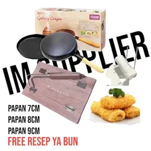 wajan walik kulit risol dan papan risolles ukuran 7cm/8cm/9cm lengkap dengan garpu pencelup