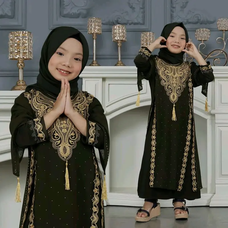 Abaya Anak Irana Bordir Varian Warna Elegan Gamis Muslim Anak Cewek Nyaman Dipakai Bisa COD 5