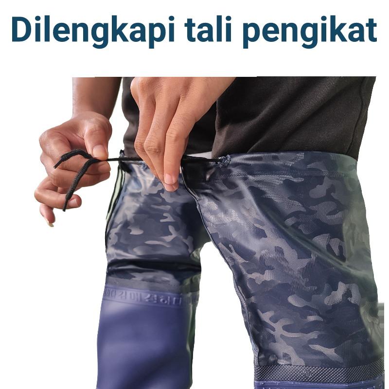 SEPATU SAWAH KARET PANJANG KOREA SEPATU BOOTS KARET ANTI KEONG SAWAH PETANI SEPATU BOT HUJAN Biru 2