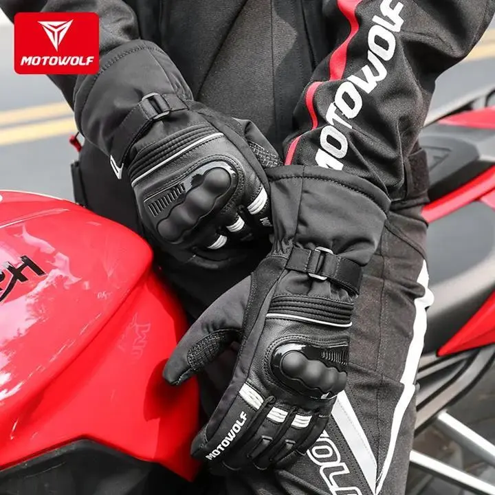 Găng Tay Kháng Nước Motowolf MDL 0318 Đen Thiết Kế Gù Carbon Chống Va Đập Tốt 1