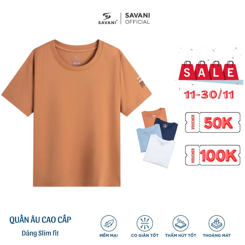 Áo phông nữ cổ tròn bazic,chất liệu cotton mềm mại, thoáng mát,form vừa vặn SAVANI WTF007S4 Women