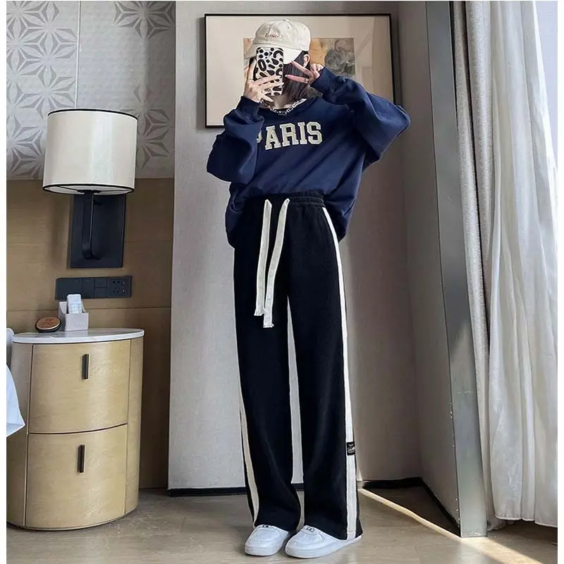 coklat Corduroy pants celana corduroy wanita straight pants hitam loose pants korean style wanita wide leg pants celana joger wanita celana kain loose pants highwaist oversize celana highwaist wanita COD 2