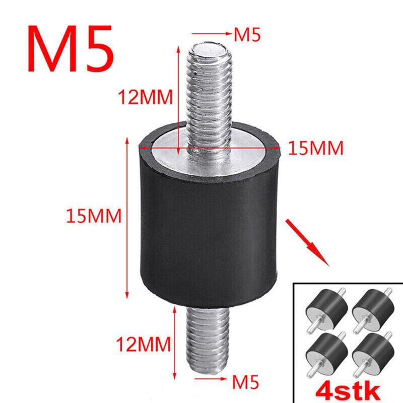4 Pieces Rubber Shock Absorber M5 Stud Anti Vibrations Isolator Mounts for Boat Coils Water Pump Engines Home Appliances Car 2