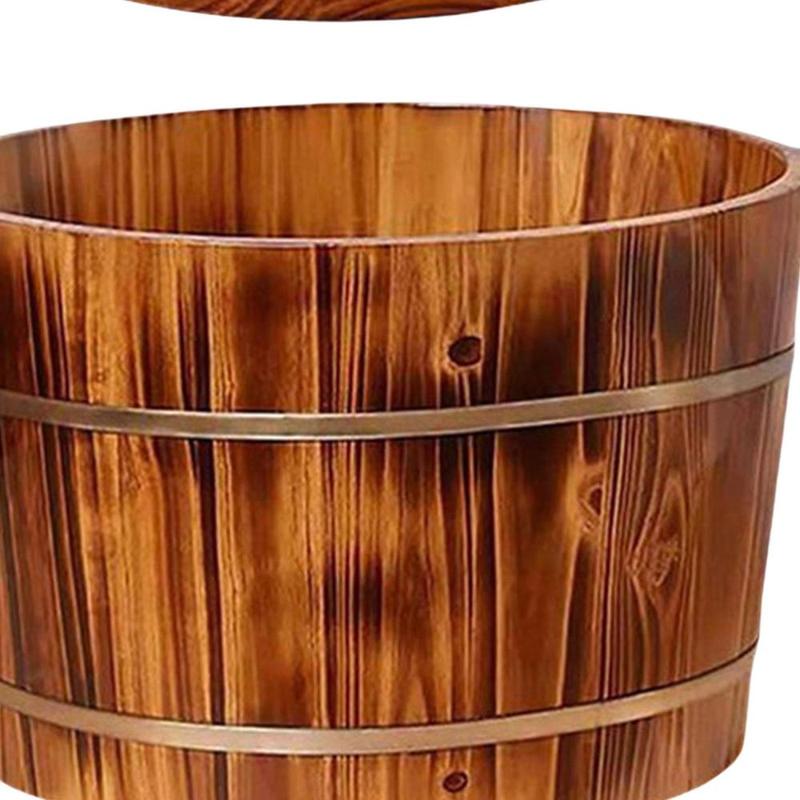 Product Introduction of Wood Footbath Basin Footbathing Multipurpose Foot Soak Barrel Covered Wooden Foot Bath for Travel Home Use Sauna Outdoor Bedroom 2