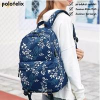 Gambar Polofelix Ransel Motif Daun Unisex Sekolah Backpack Wanita - Daun Navy dari Polofelix Kota Administrasi Jakarta Timur 5 Tokopedia