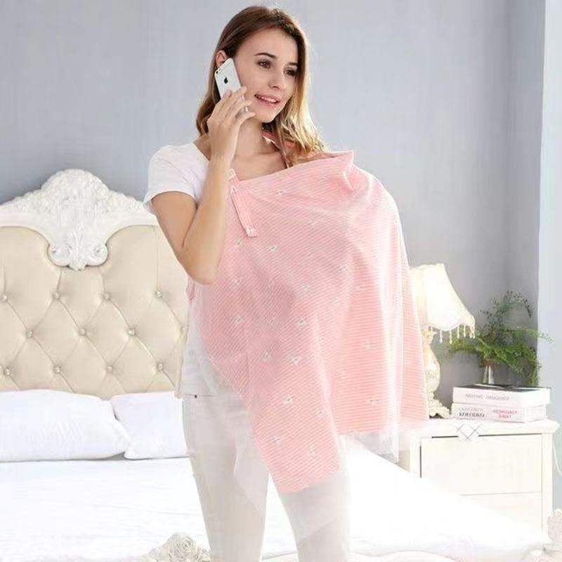 Khăn Choàng Cho Bé Bú, Dây Đai Có Thể Điều Chỉnh, Thiết Kế 2 Lớp Che Xe Đẩy Cho Bé Dễ Mang Theo