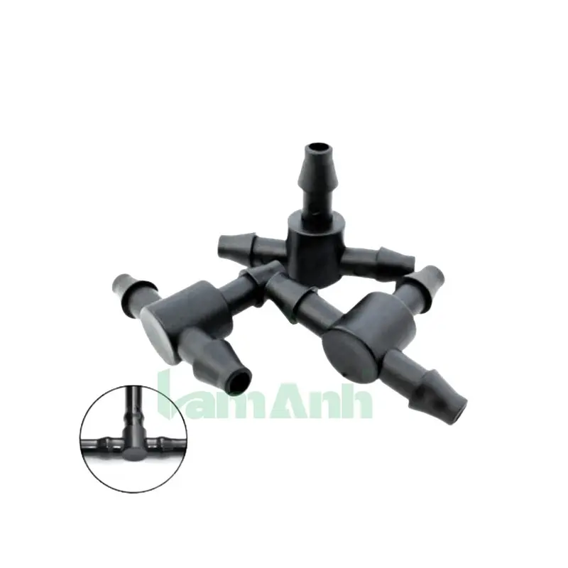 Combo 10 tê chia ống LDPE 6 - Phụ Kiện LDPE lắp đặt hệ thống tưới tự động, phun mưa, phun sương - Lam Anh 1