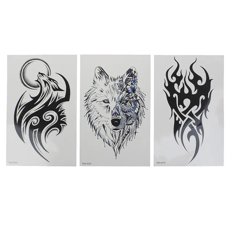 Temporary Tattoo Sticker Wolf Scorpion Dragon Body Arm Art Sticker Waterproof