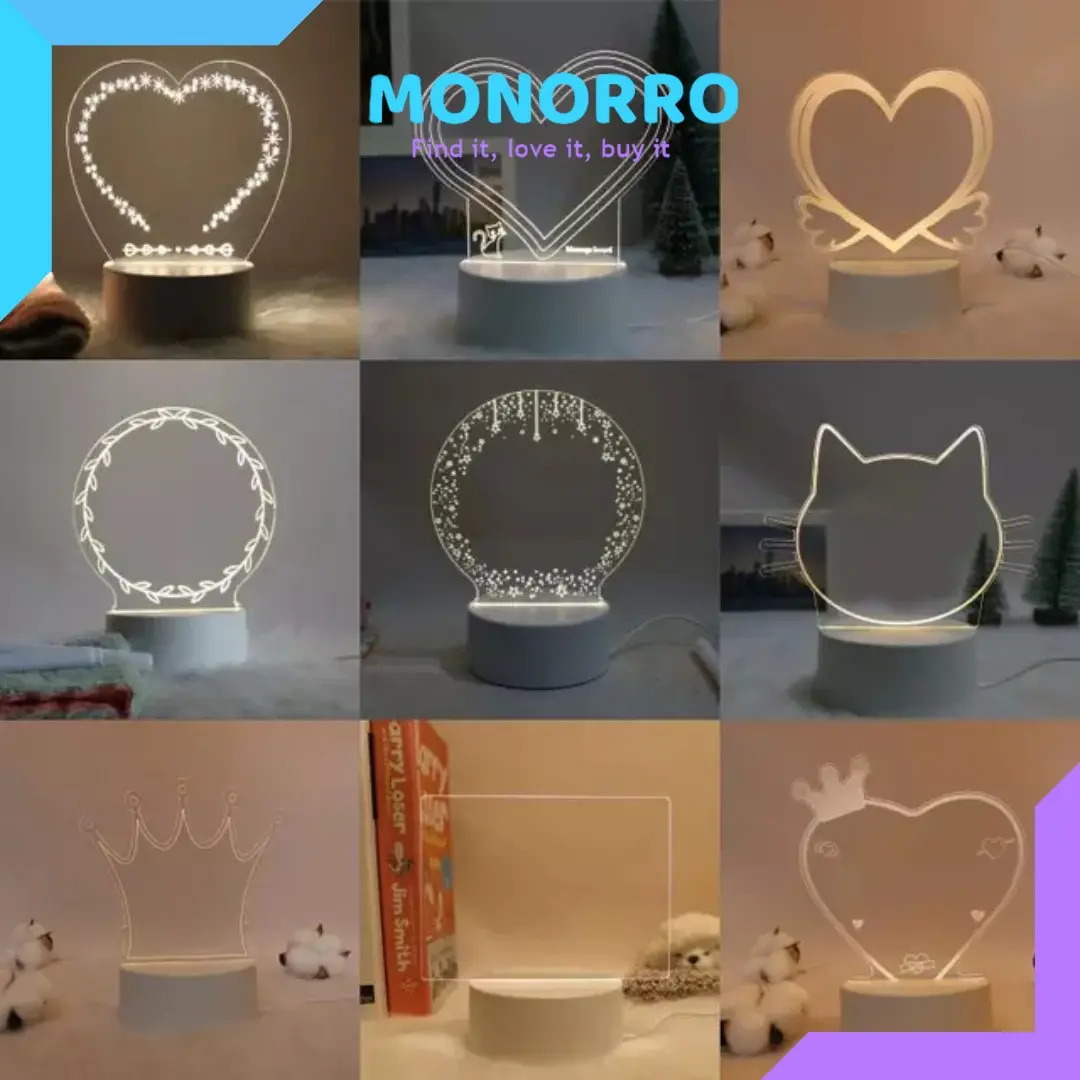 Lampu Led 3D Acrylic / Lampu Tidur Hias  / Lampu Memo / Lampu Hias / Lampu Acrylic / Pajangan Hiasan / Lampu Dekorasi / Hadiah Kreatif / Lampu Tulis Led / Kado