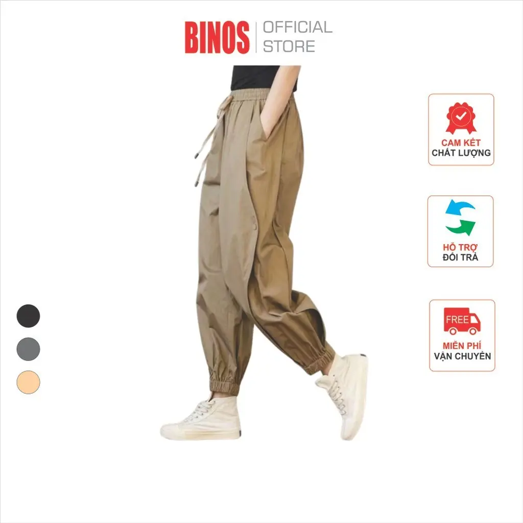 Quần Kaki Jogger nữ Binos Fashion lưng chun dáng bom hàng cao cấp phong cách basic