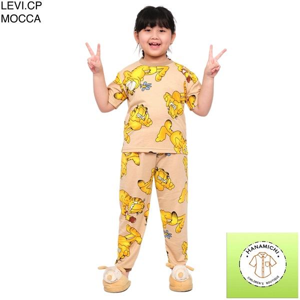 Kiminori LEVI.CP Setelan Baju Anak Lengan Pendek Celana Panjang Fashion 2