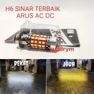 Lampu Utama H6 laser gun plus senja Putih kuning 40 LED AC DC