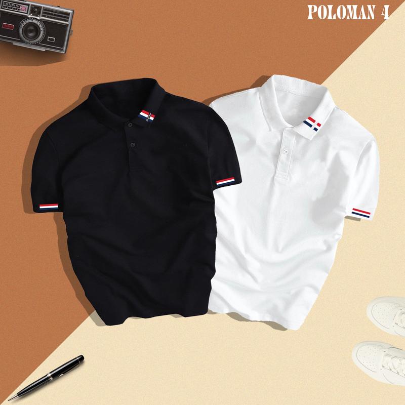 Áo Thun Polo Nam Nữ Poloman 04 Chất Liệu CVC Cá Sấu Co Giản Thoải Mái Phối Họa Tiết Cổ Trẻ Trung Có Bigsize tới 110kg - Poloman 04