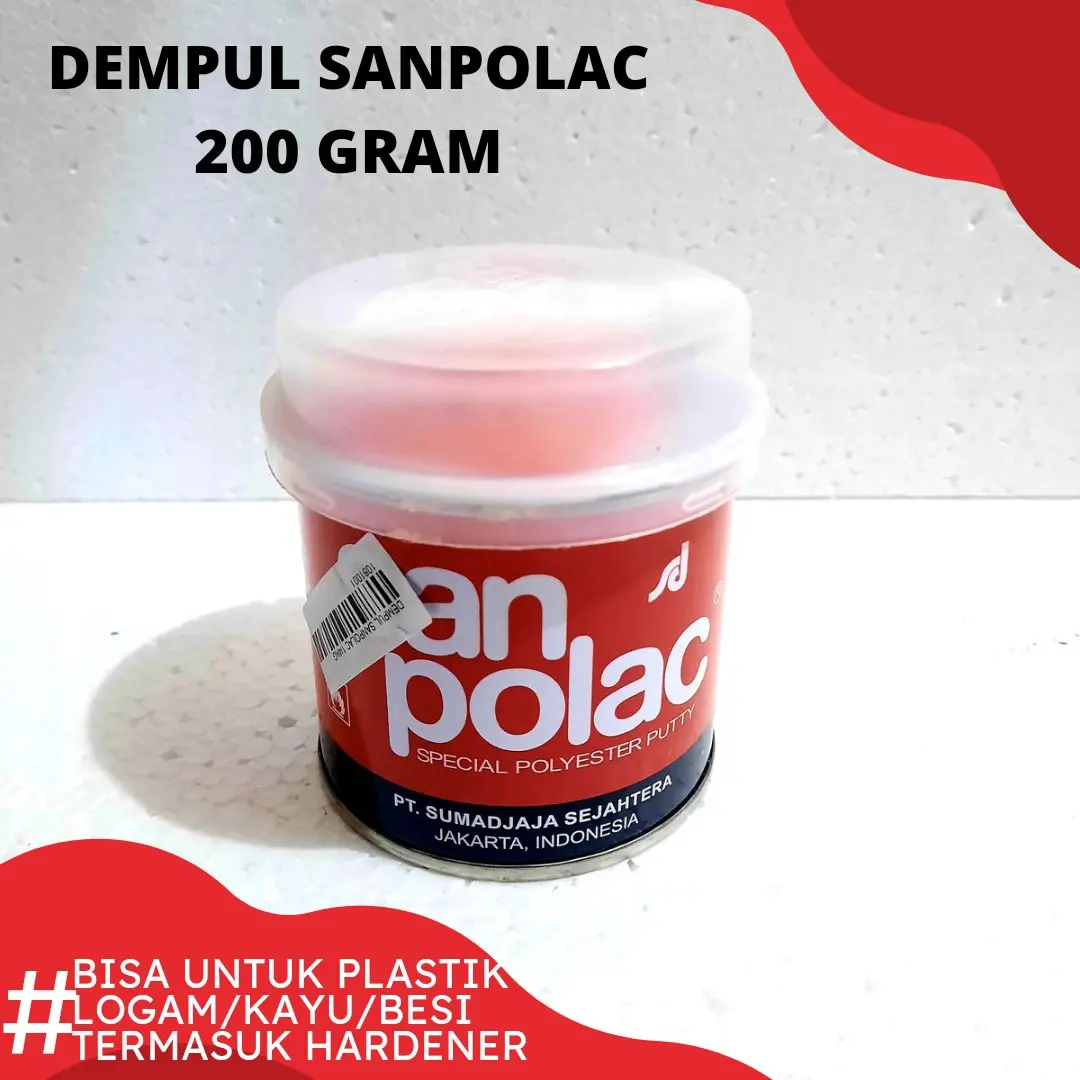 DEMPUL SANPOLAC 1/4KG 250GRAM DEMPUL PLASTIK DEMPUL PLASTIC / DEMPUL KAYU / DEMPUL BESI / DEMPUL MOBIL / DEMPUL MOTOR