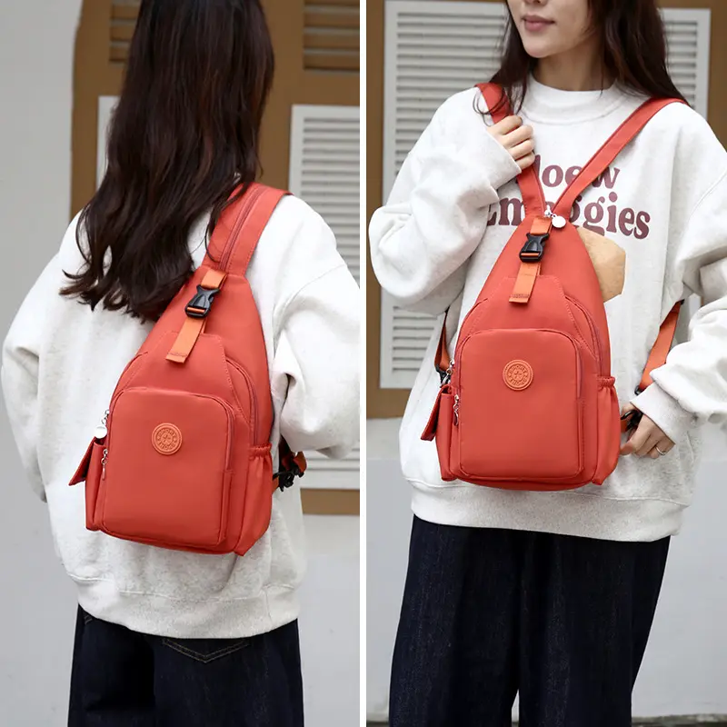 Outdoor Travel 2024 New Multi-Functional Casual Large Capacity Oxford Cloth Chest Bag Lightweight Multi-Use Backpack for Women