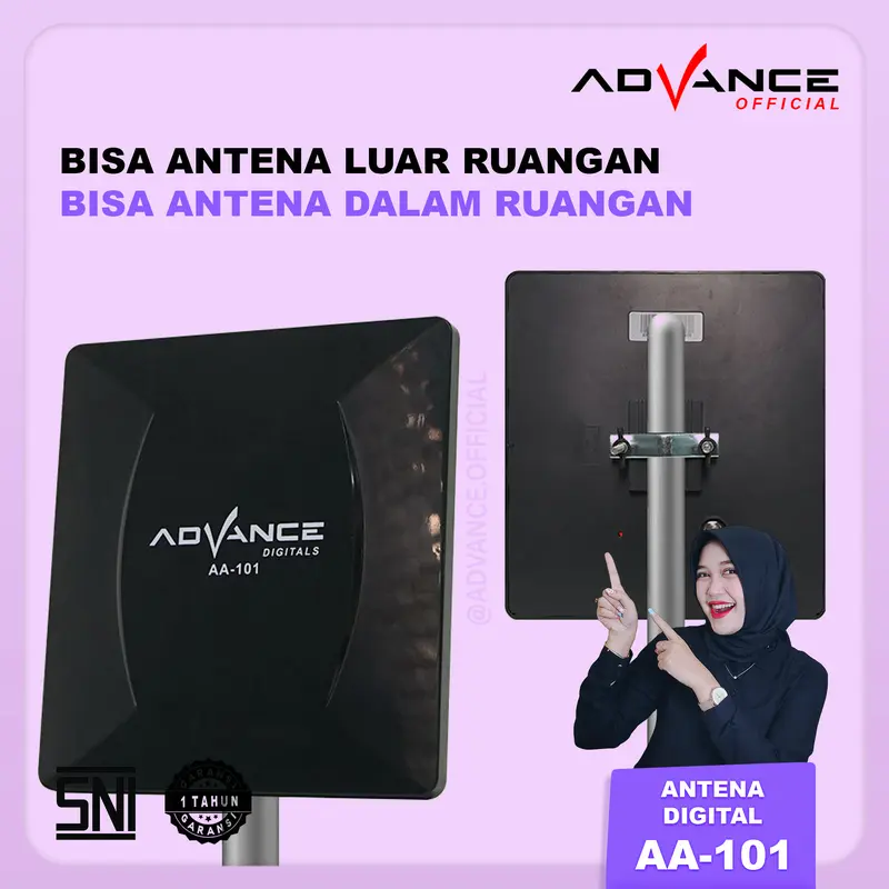 【COD】Advance Antena TV Digital TV tabung dan LED TV Indoor Outdoor AA-101 Dalam Luar AA101 Kabel 4