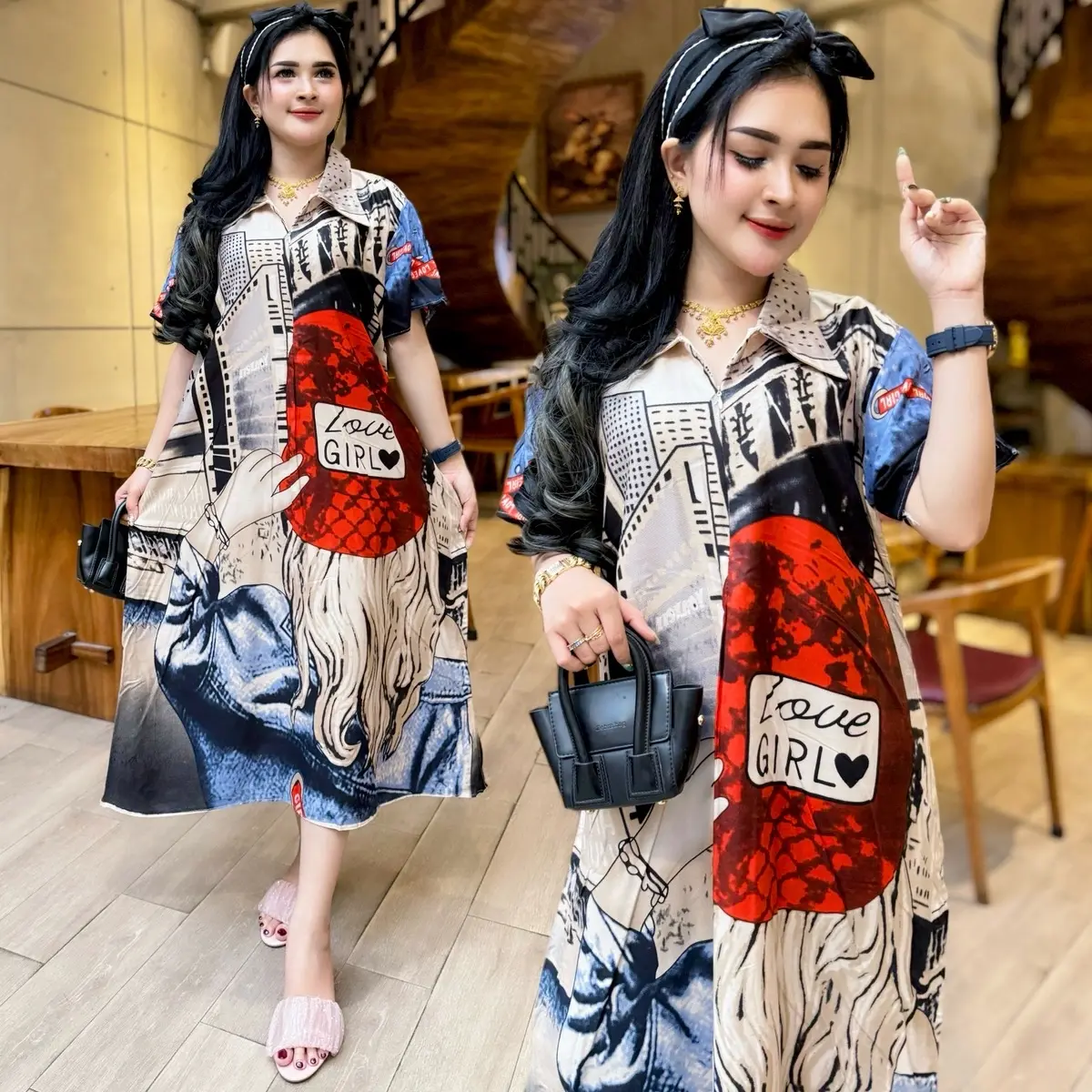 DASTER KERAH LD 120  RESLETING DEPAN LD120 BUSUI BUMIL MURAH ADEM Daun Rayon