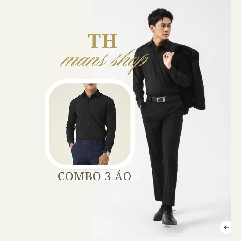 COMBO [3 ÁO] Áo Sơ Mi Nam Dài Tay ,Chất Vải Lụa Hàn ,Áo Sơ  Mi Nam Thiết Kế  Fhom Đẹp,Áo Sơ Mi Nam Công Sở Thanh Lịch 3