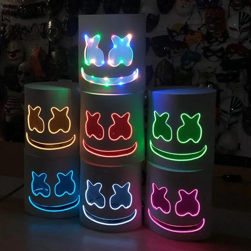 Topeng Cosplay Marshmallow LED, untuk Tarian, Hiasan Parti DJ, - TikTok ...